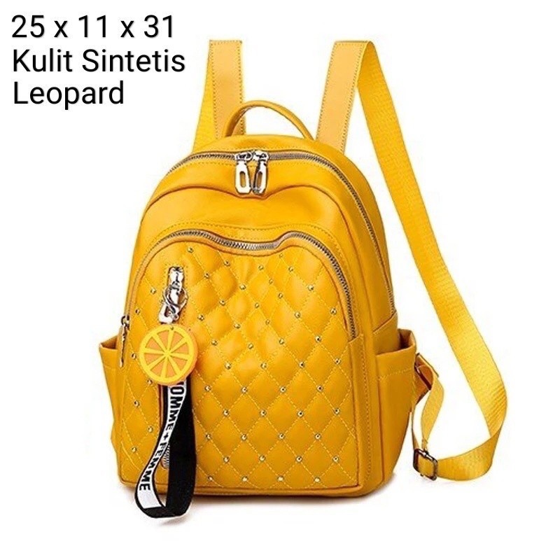 tas ransel wanita lemon tas lemon backpack wanita stylish tas multifungsi lemon bags tas kulit stude