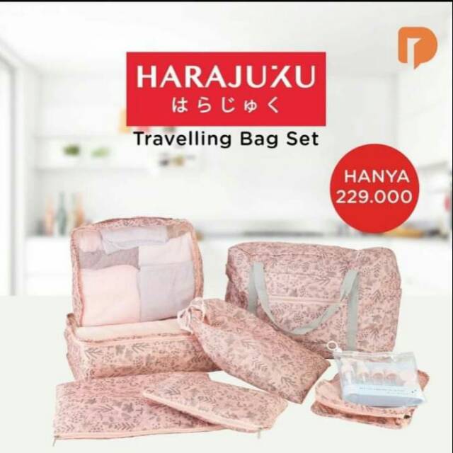 Harajuku Travelling Bag Set / Travel Bag Modern / Travel Organizer Isi Banyak