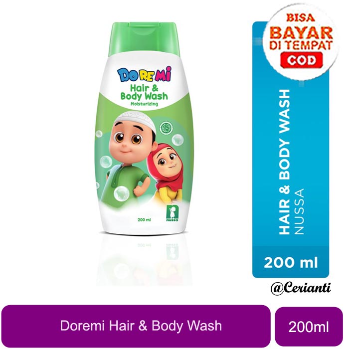 [2in1 | Shampoo &amp; Sabun mandi 200ML] [BPOM] Doremi Nussa Hair &amp; Body Wash Moisturizing 200ml - Sabun Mandi Cair_Cerianti