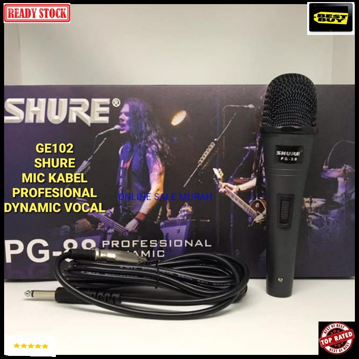 G102 SHURE legendary Mic kabel Microphone cable mik karaoke mikrophone vocal vokal artis audio sound system pengeras suara pro profesional dynamic legendaris G102   BISA SEGALA JENIS AUDIO SOUND  TERBUAT DARI BESI  GK PAKAI BATERAI COLOK Langsung nyala  1