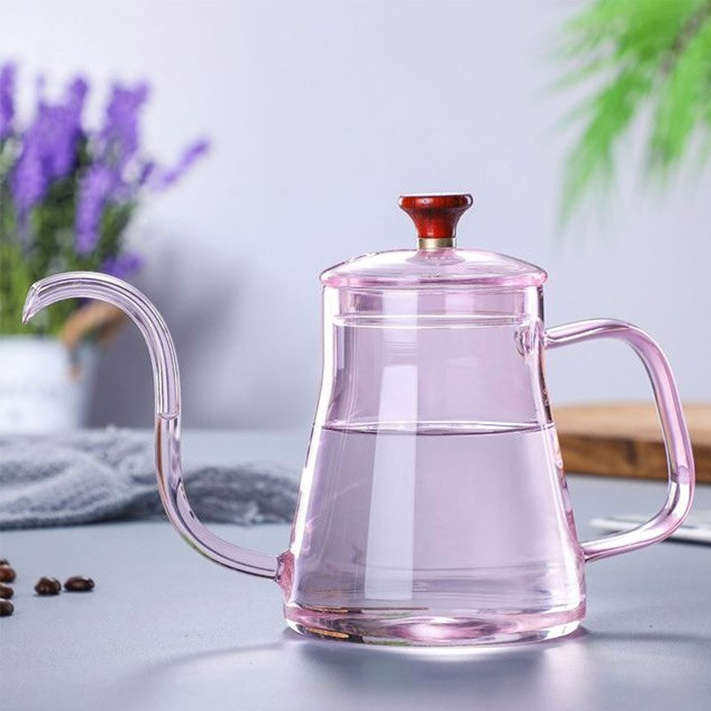 Teko Pitcher Teh Gooseneck Chinese Teapot Glass 600ml - BRO-045