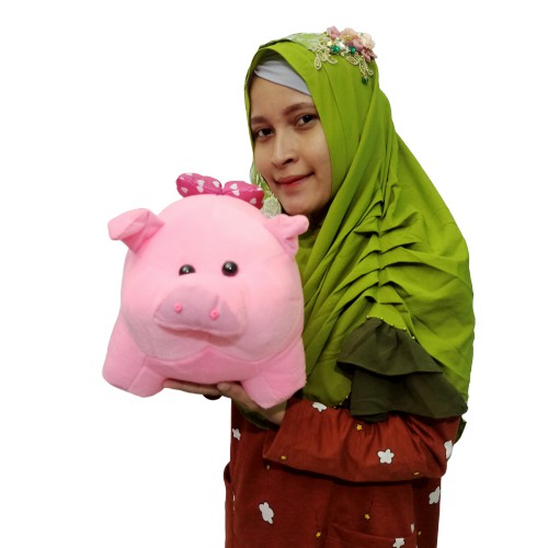 Boneka babi M pink murah