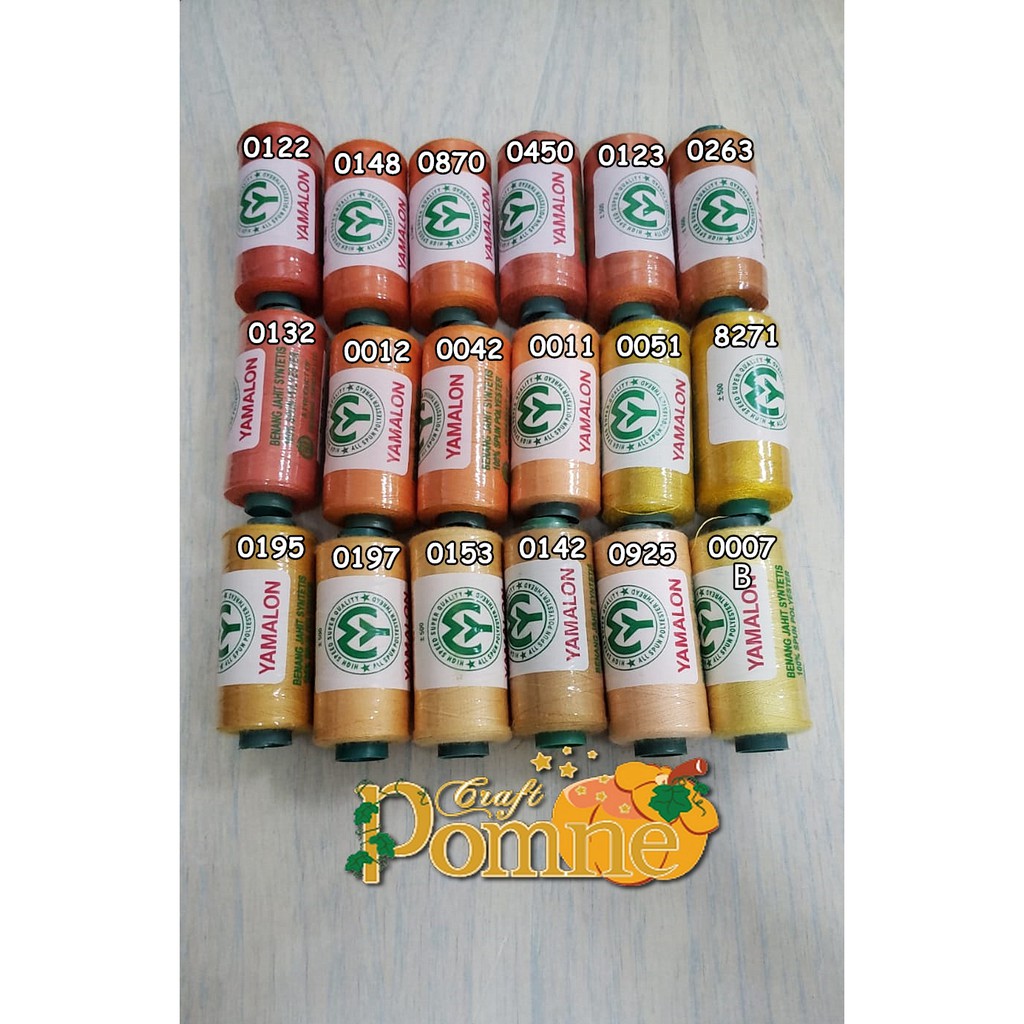 Benang Jahit/ Sewing Thread/ Yamalon/ Yellow &amp; Orange 1/ 20 gr