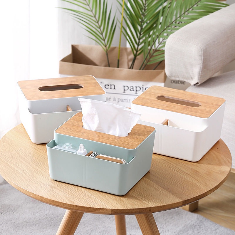 Kotak Tissue Tisu Tisue Box Nordic Aesthetic Modern Kayu dengan Storage Box Multifungsi Terbaru Scandinavian Style Minimalis