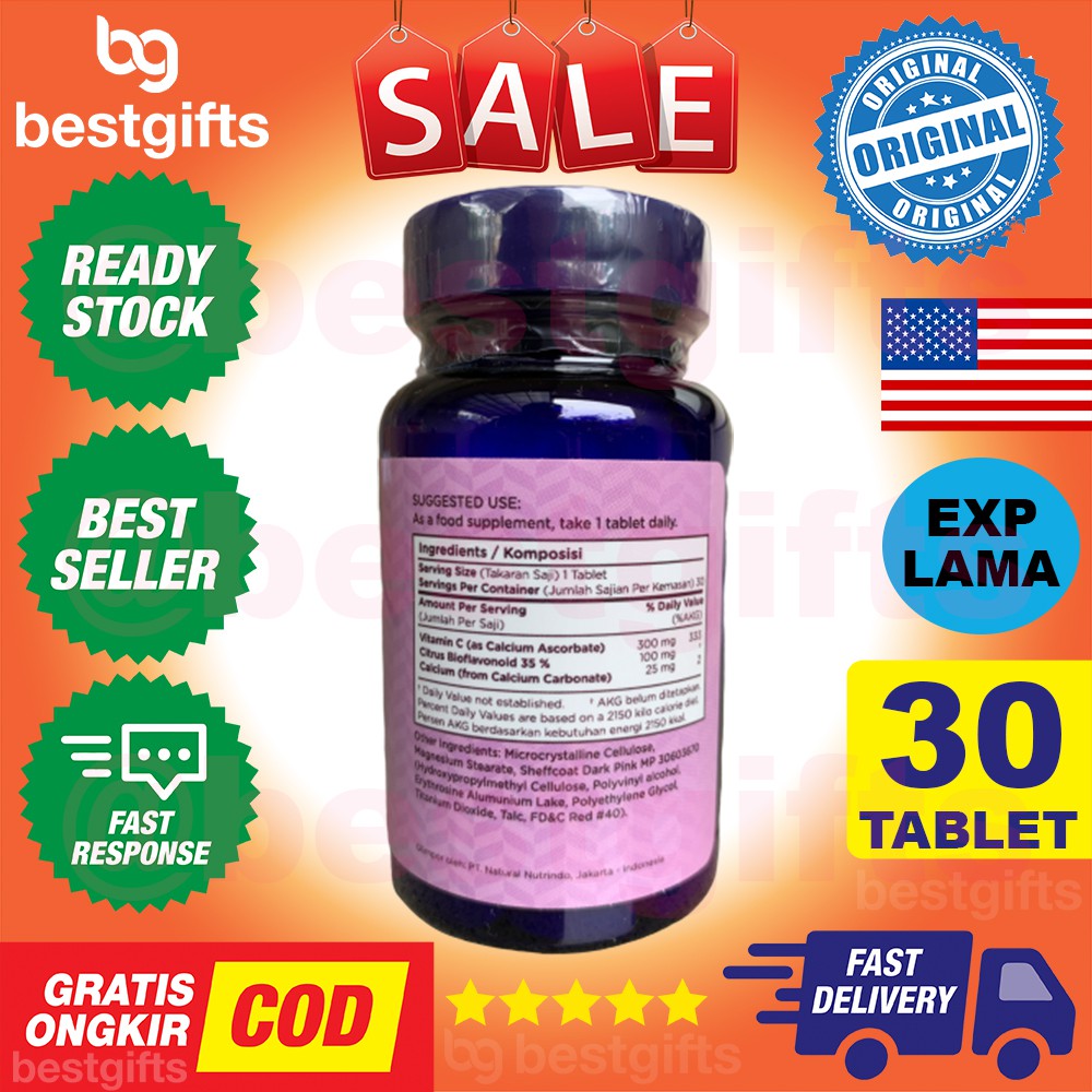 WELLNESS EXCELL EXCEL C VITAMIN DAYA TAHAN TUBUH VIT C 300 MG 300MG ANTIOKSIDAN KOLAGEN 30 TABLET