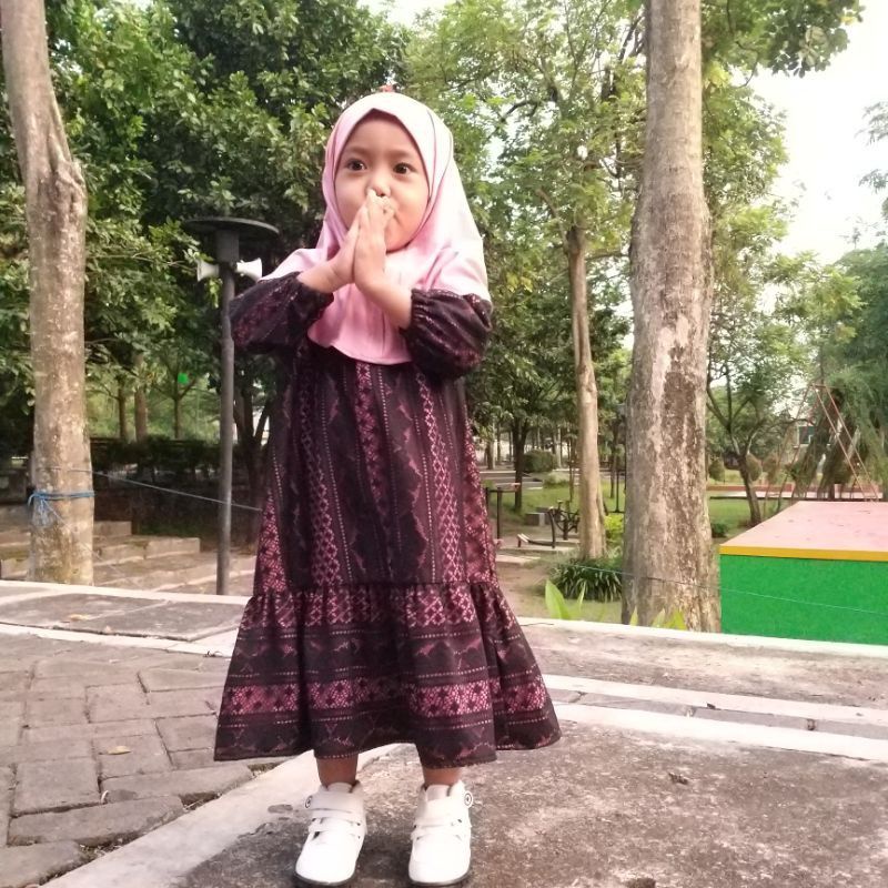 Gamis/Dress Panjang Anak Brokat Premium