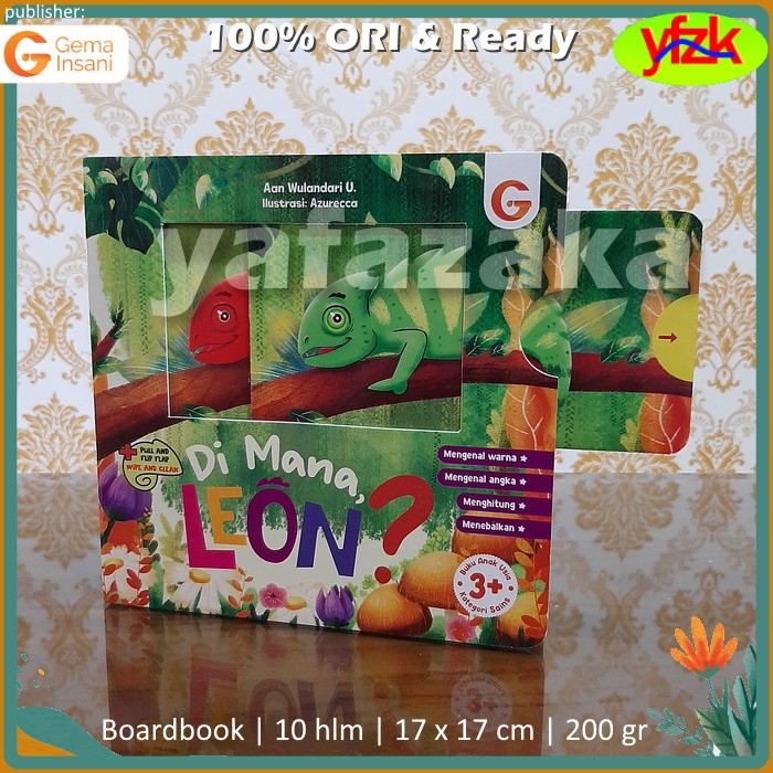 Boardbook Interaktif Dimana Leon - Buku Cerita Bergambar Tema Sains Untuk Balita TK PAUD - Board Boo