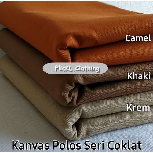 Bahan Kain Kanvas Terpal Polos Cotton Katun Tas Ransel Slempang Jaket Celana Clemek