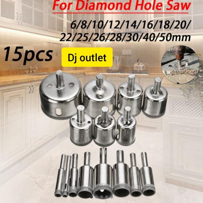 DIAMOND HOLE SAW - MATA BOR KERAMIK DRILL 15 PCS 1 SET