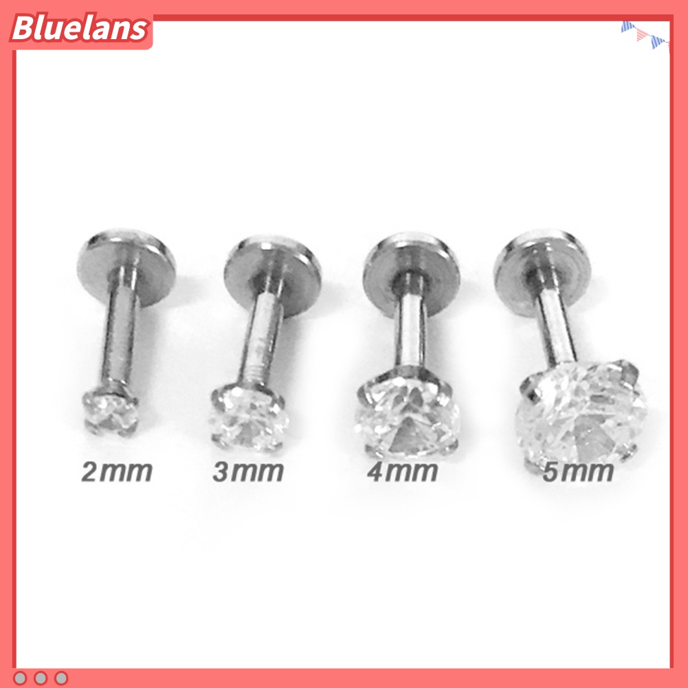 1 Pc Anting Tindik Bibir Telinga Bahan Cubic Zirconia Untuk Unisex