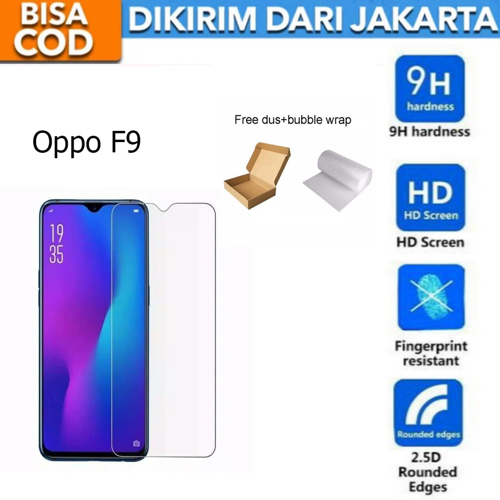 Oppo F9 Tempered Glass Screen Protector Anti Gores