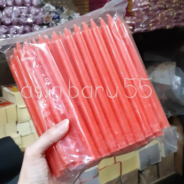 Lilin Merah 1kg uk. kecil , Lilin , lilin sembahyang / lilin puja / lilin ibadah , lilin merah