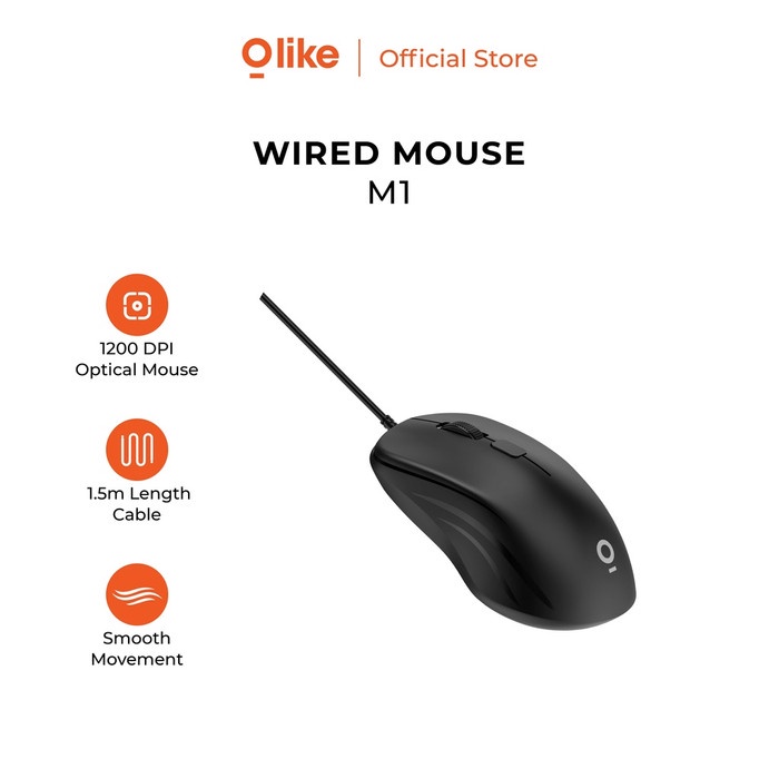 Olike Mouse Ergonomic Design 1200 DPI Optical Sensor 3 Million M1