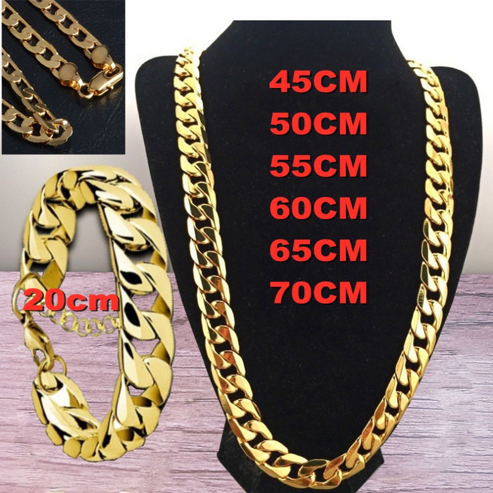 Kalung Rantai Emas 18K Lebar 6mm Panjang 20cm - 75cm Untuk Pria / Wanita