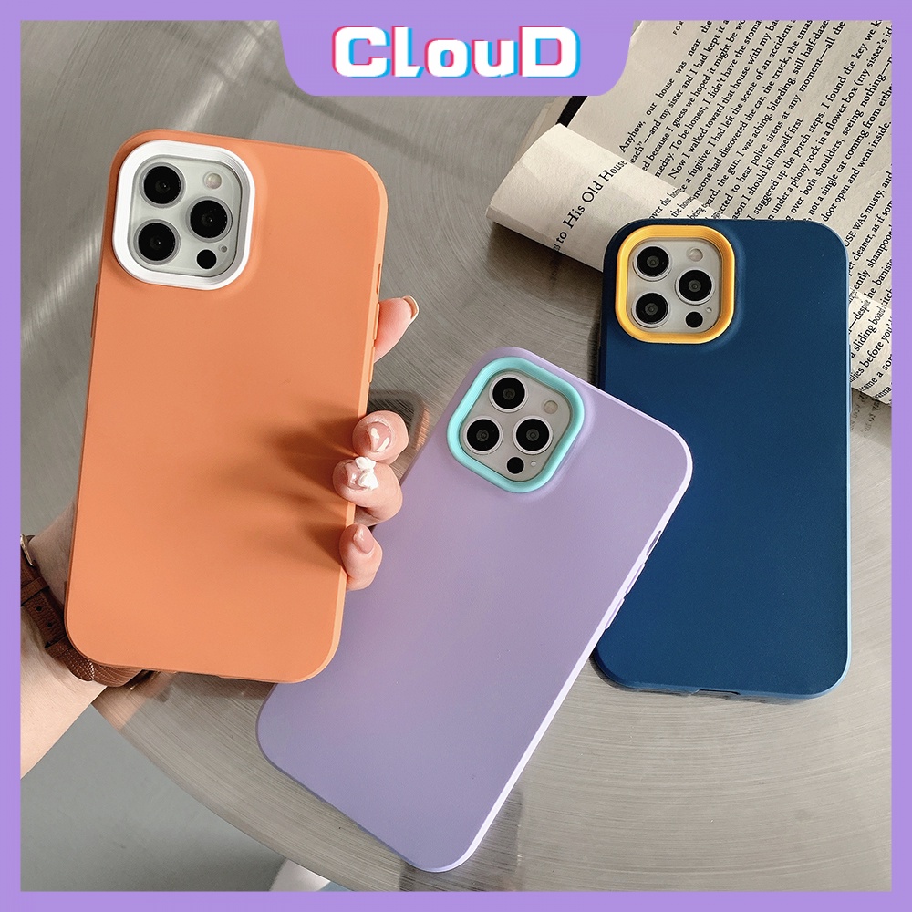 Soft Case Pelindung Lensa 3 in 1 Bahan Silikon Warna Permen Untuk IPhone 13 11 12 Pro Max XR 7plus 8plus XS X 7 8 6 6S