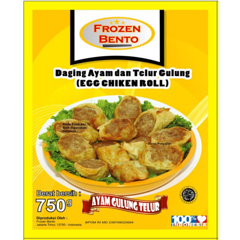 

Frozen Bento Egg Chicken Roll 750gr frozenfood