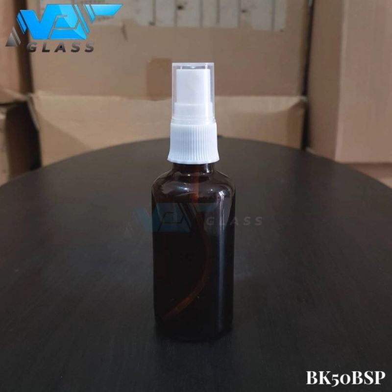 botol spray 50ml kaca coklat / amber / botol kaca 50ml tutup spray