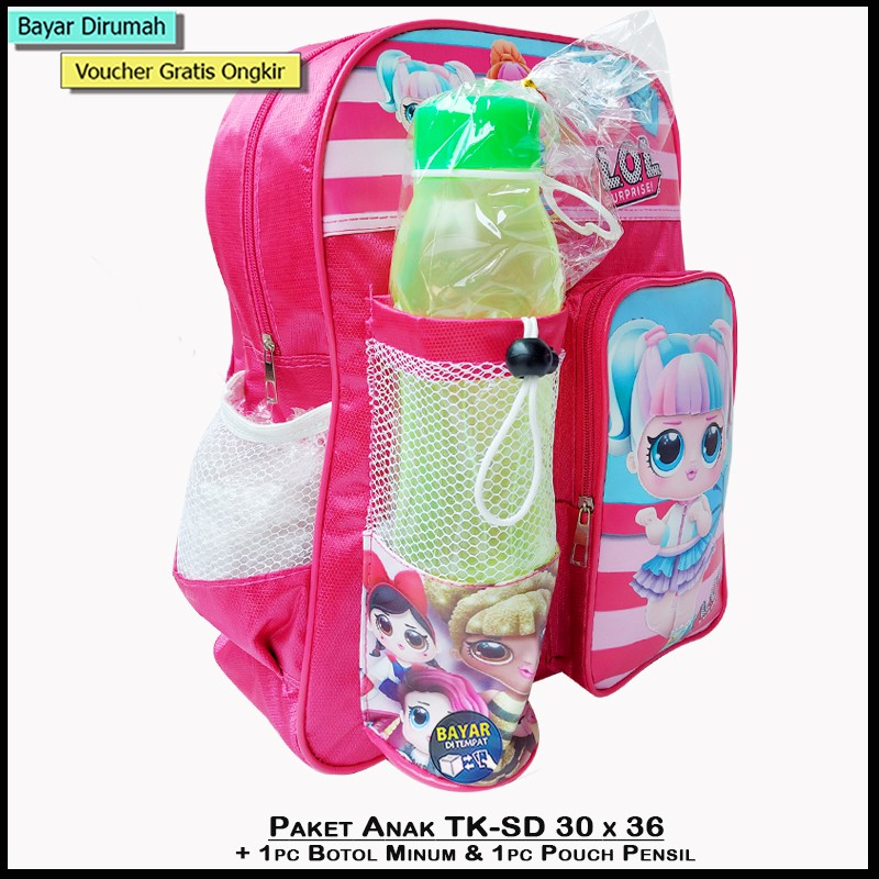 [Paket] Tas Sekolah Anak SD Tas Sekolah Anak Perempuan Tas Anak Cewek tas Anak SD tas ANak TK+Pouch