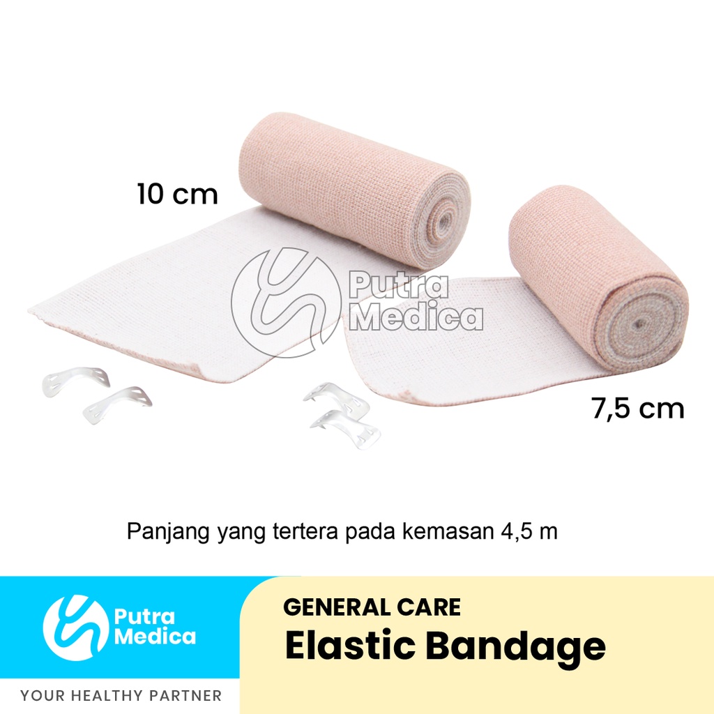 General Care Elastic Bandage 7,5cm x 4,5m / Perban Coklat Elastis