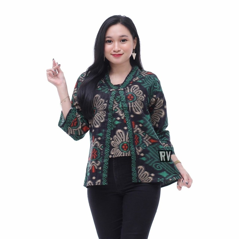 tey-17 Batik wanita ASJ SA HRB026 Kenongo Kemeja Tosca Pendek-4