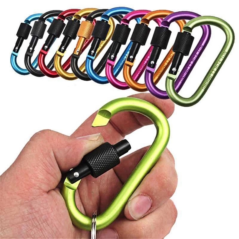 Carabiner Bentuk D Bahan Aluminum Alloy Untuk Camping / Climbing