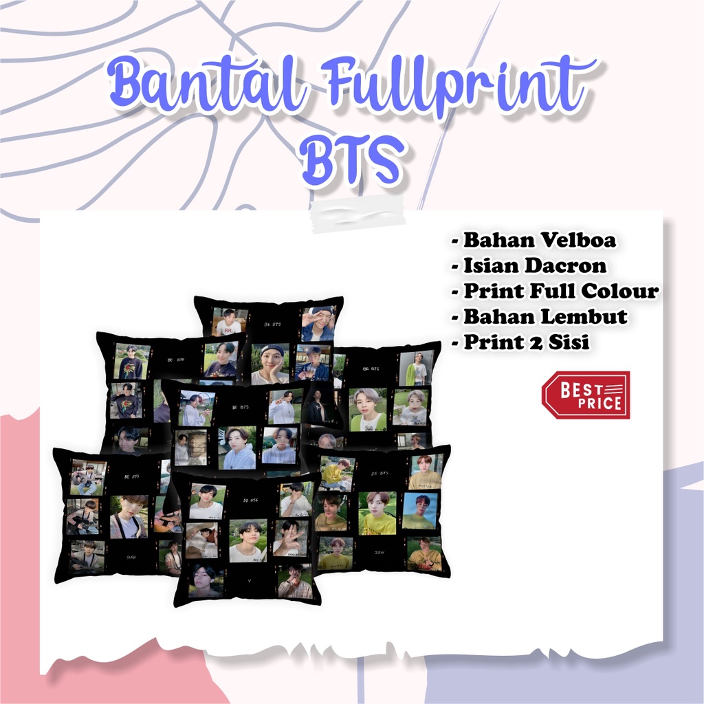 [ BTS ] Bantal BTS Print 2 sisi - Bantal BTS - Merchandise BTS - Merchandise KPOP - Kado Bantal