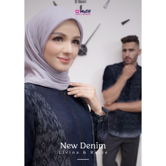 COUPLE MUTIF RAIZE - LIVINA NAVY DARK DENIM KOKO RAIZE GAMIS LIVINA DENIM