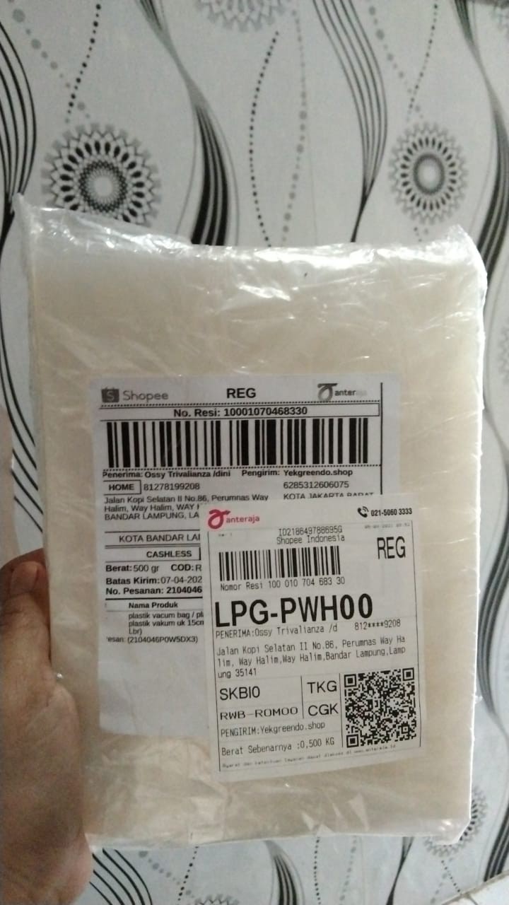 Plastik Vacum Bag / Plastik Vacuum / Plastik Vakum Uk 15cm X 20cm (100 Lbr)