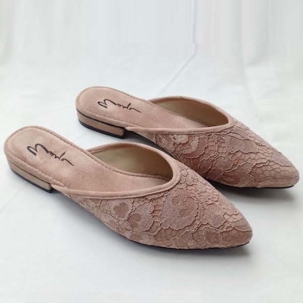 SANDAL FLAT SHOES SLOP ADAT ETNIK MOKA WANITA UKURAN BESAR JUMBO BIG SIZE 41 42 43 44
