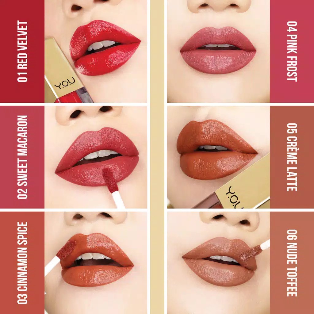 Lip cream Prilly Semi matte YOU The Gold One New Rouge Satin Lip Cream YOU. ROUGE SATIN YOU Y.O.U