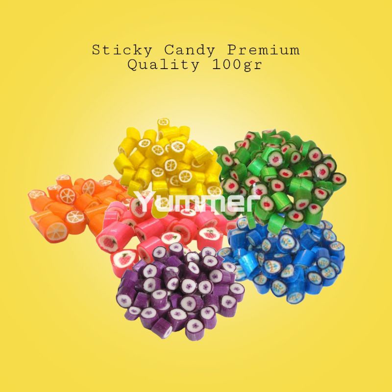 

Sticky candy l permen stick l lolipop karakter l permen roll rock buah