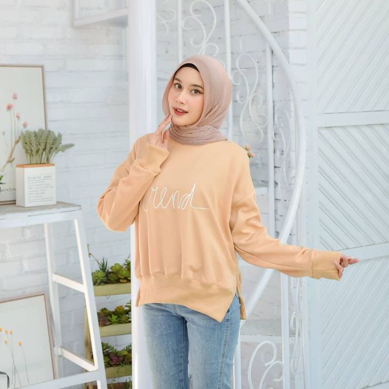 SWEATER TREND BORDIER kekinian/sweater trendy keren enak di pakai/bahan fleece