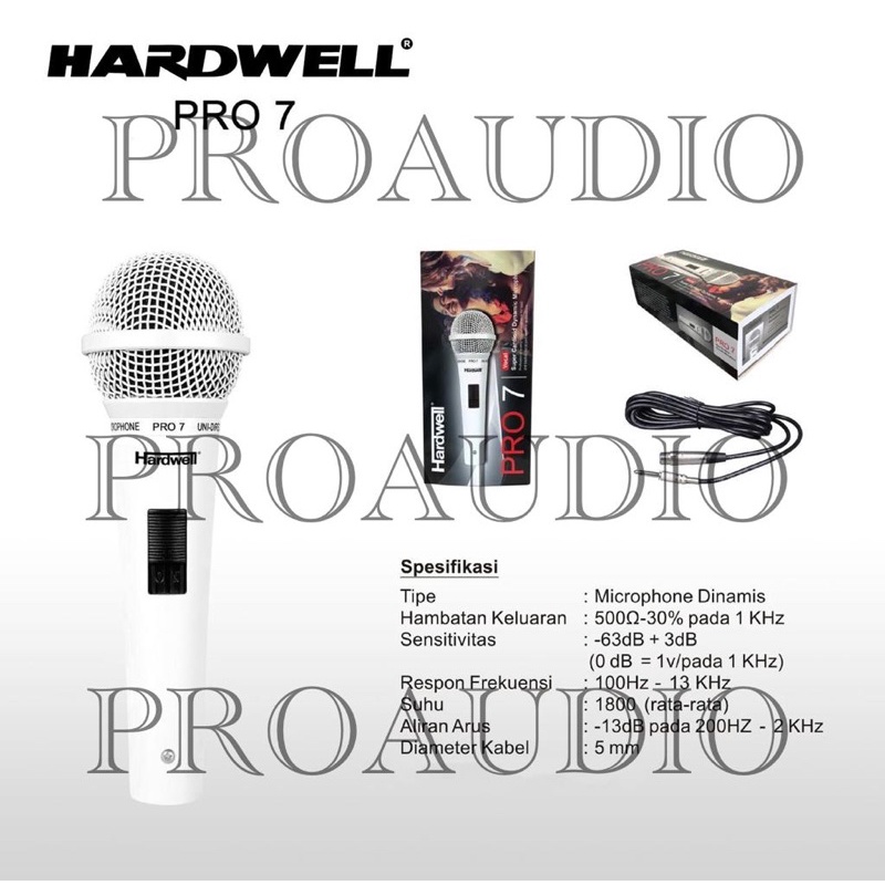 microphone kabel hardwell PRO 7 mic kabel kualitas terbaik original