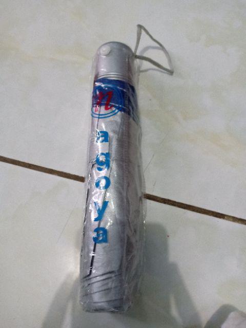 Payung Lipat  Silver Biru Polos Sablon Promosi