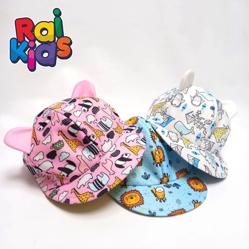 RAIKIDS Baby Hat Topi Balita  Print Bolak Balik rai kids