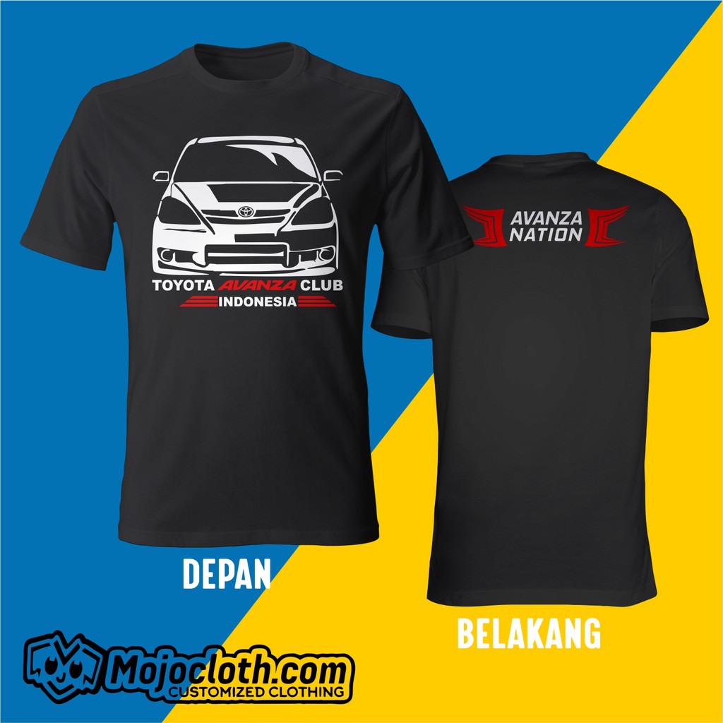 Kaos Distro Mobil Club - Kaos Toyota Avanza Club Indonesia - 100% Cotton Combad 30s BLACK