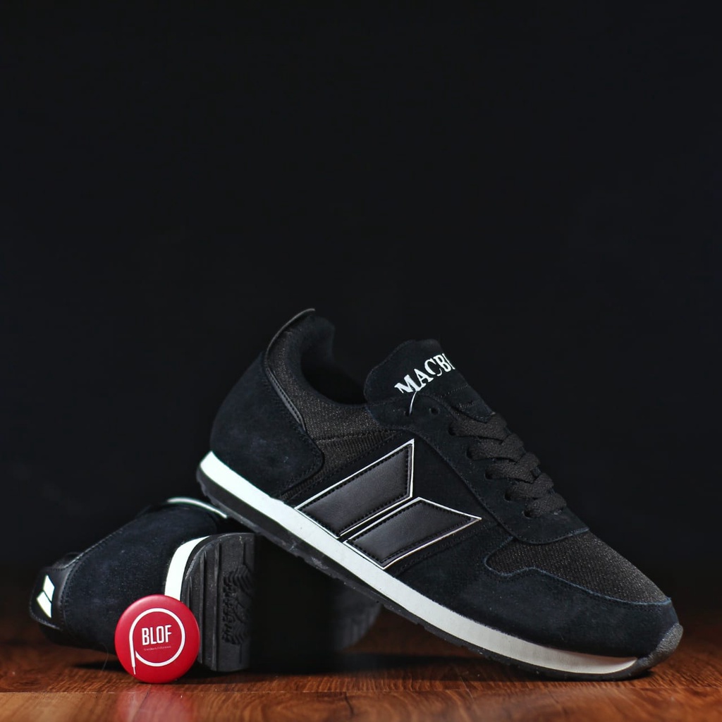 SEPATU MACBETH HITAM LIST PUTIH SKATE BEST QUALITY