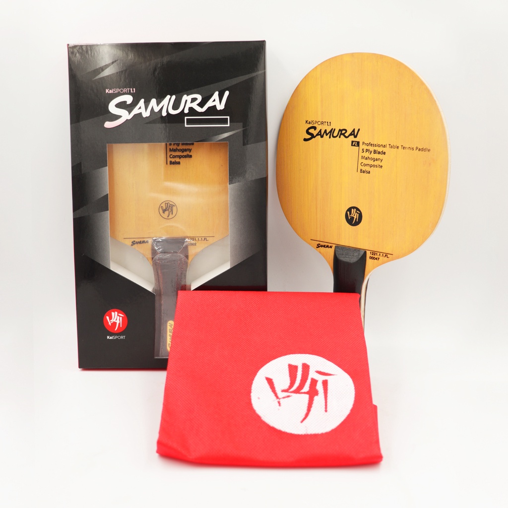 KaiSport Samurai Bat Tenis Meja 5 Ply Pingpong Bet Kayu Balsa Mahogany Fiber Composite Carbon Speed 