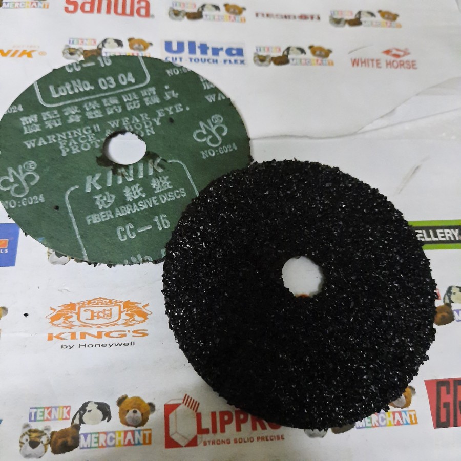 Amplas Bulat 4" Kinik Fiber Fibre Disc Grit CC16 CC 16 Abrasive Discs