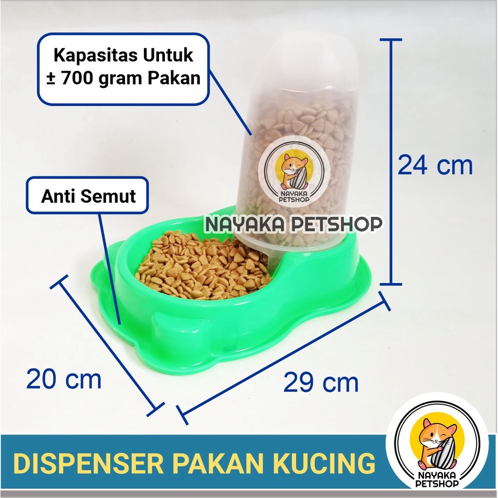 Dispenser Pakan Kucing Anti Semut Otomatis Pet Bowl Feeder Makanan Hewan