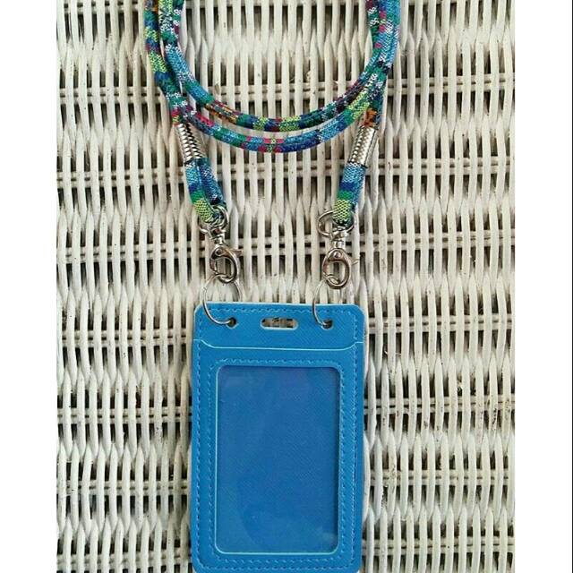 

Id Card Holder dan Tali Tenun Biru Muda