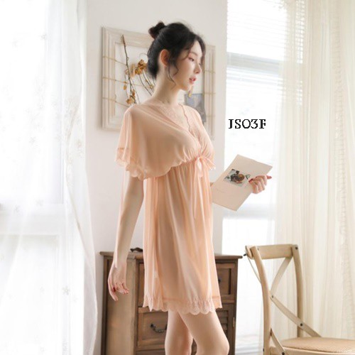 [BISA BAYAR DITEMPAT] LINGERIE BIG SIZE BAJU TIDUR JUMBO CREAM FIT TO XXL JS03F