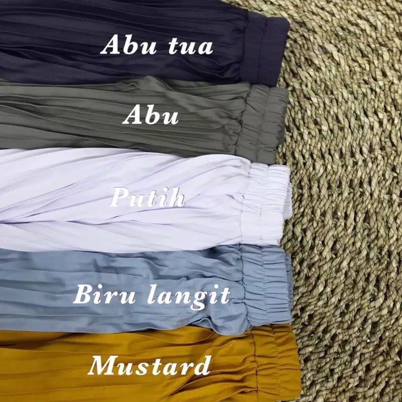 Rok plisket premium polos warna