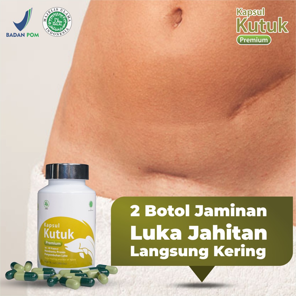 Obat Luka Langsung Kering || Paket 5 Botol Kapsul Kutuk Premium 5x Cepat Sembuh - Albumin Ikan Gabus