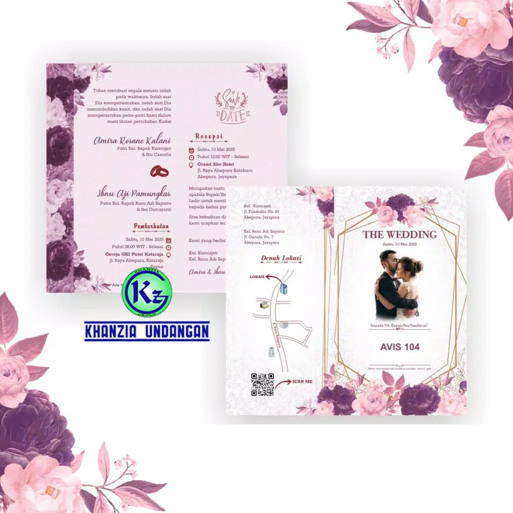 Undangan Avis 104 / Undangan Pernikahan / Undangan Murah / Undangan Cantik