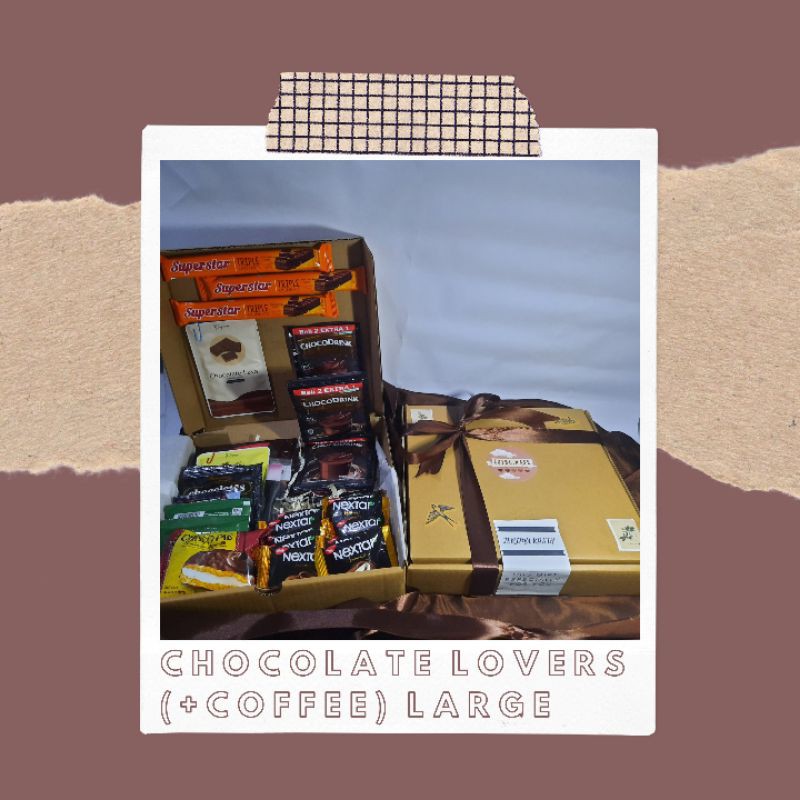 

GIFT BOX/ HAMPERS BOX / SNACK BOX (CHOCOLATE LOVERS (+COFFEE) LARGE)