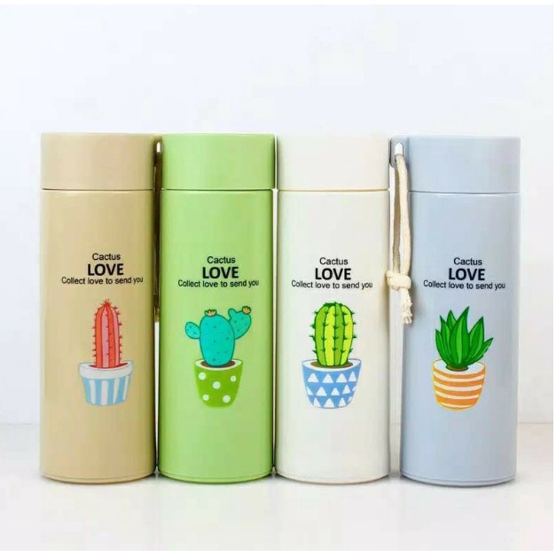 BOTOL KACA TERMOS TUMBLER MOTIF KAKTUS KEKINIAN / MY BOTTLE 450 ML MOTIF CACTUS GLASS MATERIAL