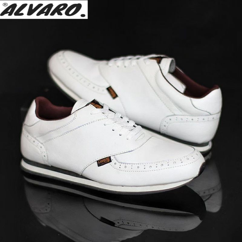 CHELSEA White | Sneakers Putih Sepatu Casual Kasual Polos Ori Pria Cowok Kulit | Oxwalker ALVARO Ch