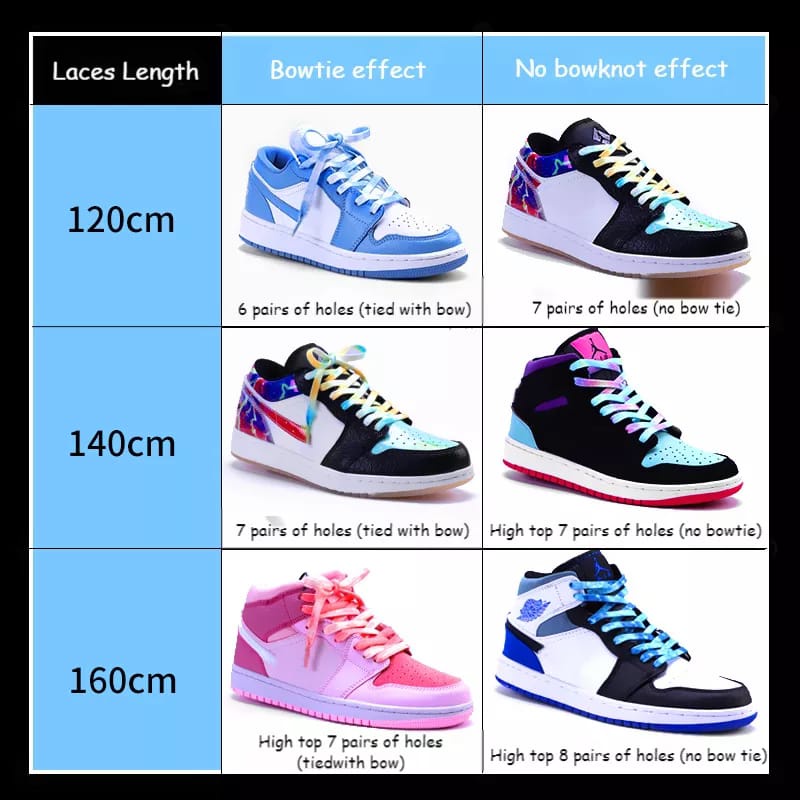 Tali Sepatu Tie Dye Printing untuk Sepatu Sneakers Renda Uniseks Tali Boot Datar 120/140/160CM