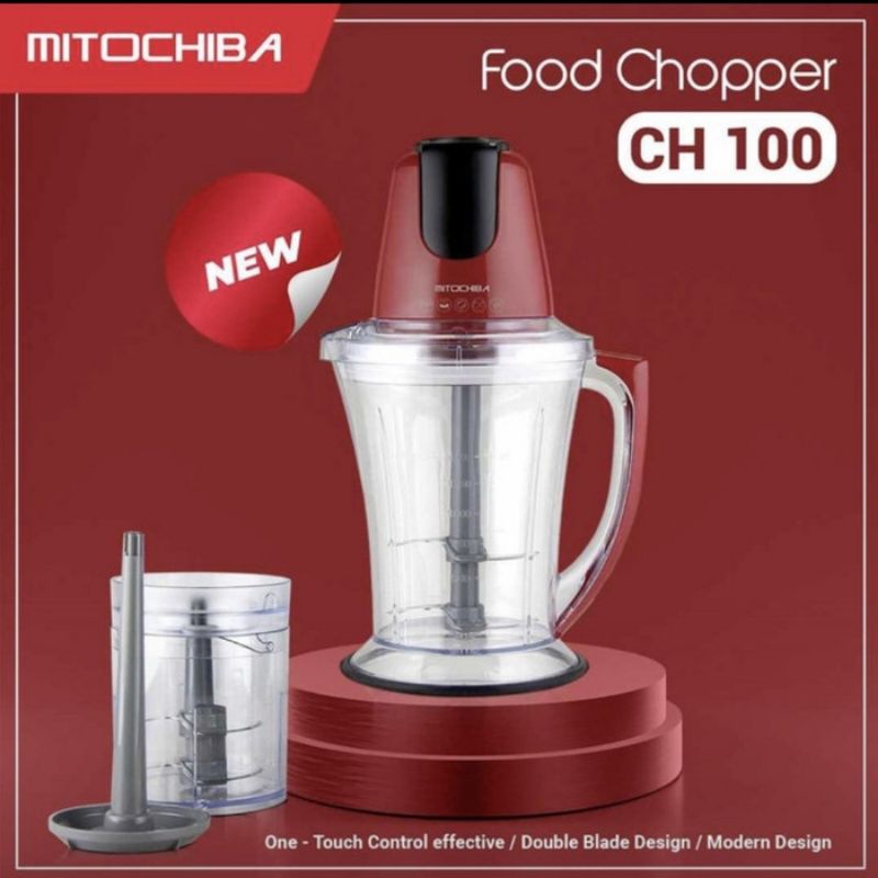 mithociba Food Processor Food Chopper CH100 RED RUBBY